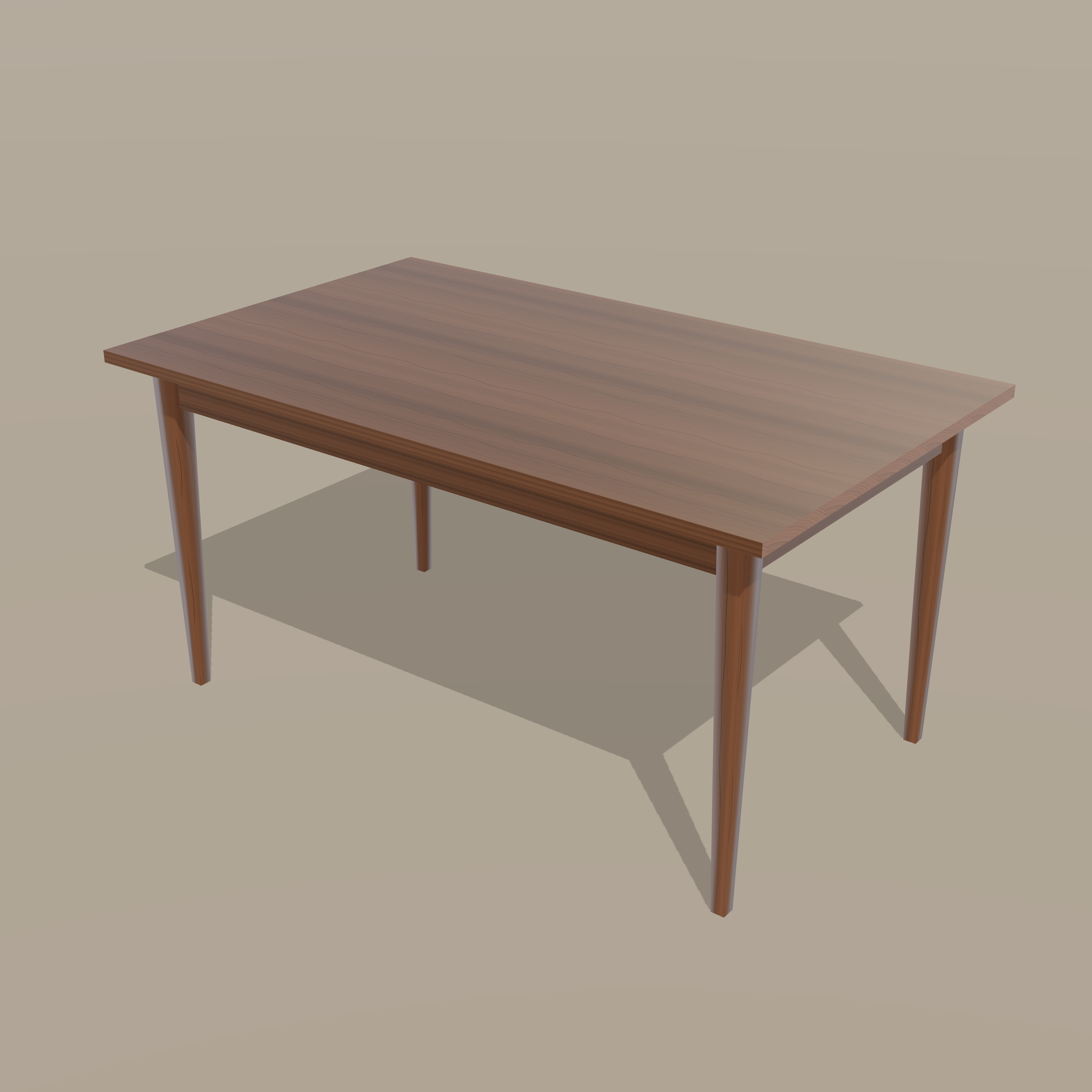 A mid-century walnut dining table designed in Sawvy